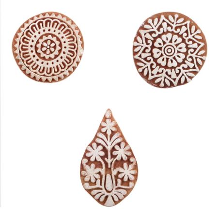 Set of 3 Piece New Mix Wooden Printing Blocks